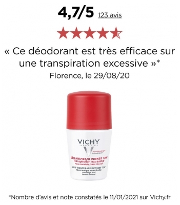Lăn nách Vichy đỏ 50ml bảo vệ 72 giờ