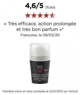 Lăn nách Vichy đen dành cho nam 72 giờ