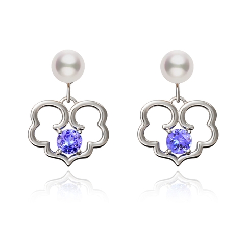 Khuyên tai The Timeless Blessings - 18kt White Gold with Tanzanite