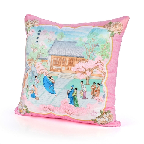 Vỏ gối nhung Mộc Lan Tận Hiếu