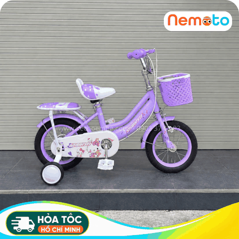 Xe Đạp Bé Gái Xinh Xắn Shukyo Kitty Size 12-14-16 inch Có Bánh Phụ