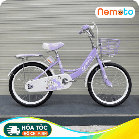 Xe Đạp Bé Gái Shukyo Labubu 18, 20 Inch Có Giỏ, Yên Sau