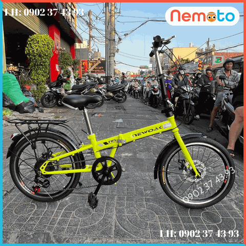 Xe Đạp Nam Nữ Gấp Gọn Newoak Cao Cấp , Tay Đề ,Thắng Đĩa  Size 20inch - Mã NEWOAK- 20