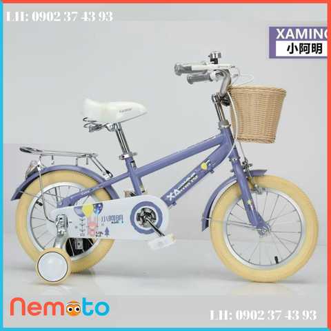 Xe Đạp XAMING Giỏ Mây Xinh Xắn Cho Bé Từ 2-10 Tuổi XM23