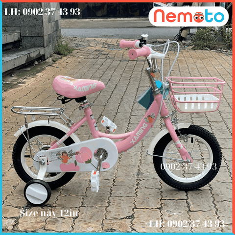 Xe Đạp Xaming Cho Bé Gái Thiên Thần Mẫu Mới, Rẻ Nhất  Size 12inch - Mã XM101