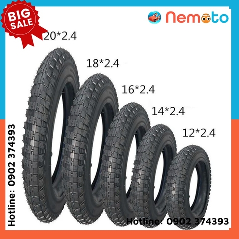 Lốp xe đạp (vỏ xe đạp) size 12-14-16-18-20-24-26inch Casumina, Kenda, Deli Tire