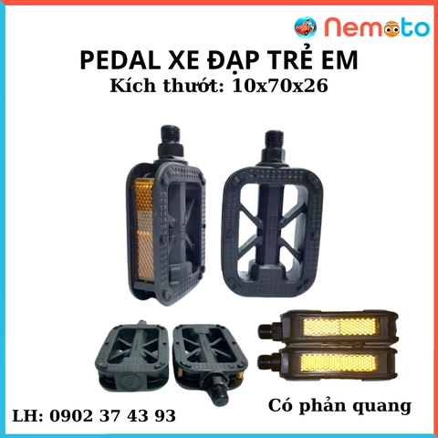 Bàn đạp phổ thông cho xe đạp và xe điện (Cốt phi 14mm) - Có phản quan (1 cặp)