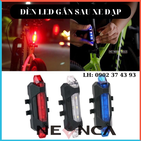 Đèn Led gắn sau đuôi xe đạp, chống thấm nước, sạc USB