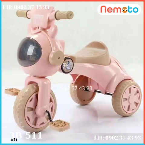 Xe Ba Bánh Đạp Gấp Gọn Siêu Đáng Yêu - Có Đèn, Nhạc 3B511