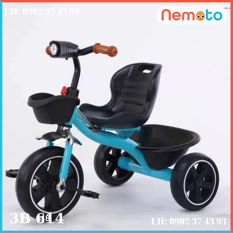 Xe Ba Bánh Khung Sườn Chắc Chắn Cho Bé 2-6 Tuổi - Có Đèn Nhạc Vui Nhộn 3B614