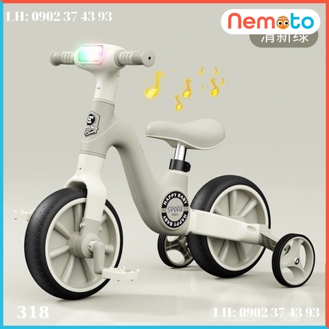 Xe Đa Năng 2 Trong 1 Cao Cấp Gấp Bánh Gọn - Xe Chòi Chân - Xe Ba Bánh Đạp 318