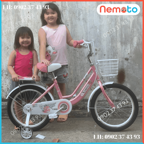 Xe đạp Trẻ Xaming 2 khung nữ hồng dễ thương Size 16 inch - Mã XM2