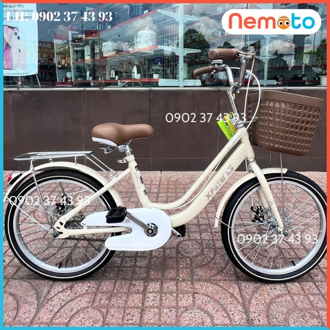 Xe Đạp Nữ 2 Gióng Cứng Cáp Cao Cấp Size 20inch - Mã MINI 2 GIÓNG