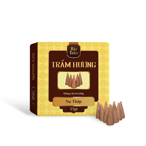 Trầm Nụ Tháp (Lư xông) - Hộp Vàng - 33 g