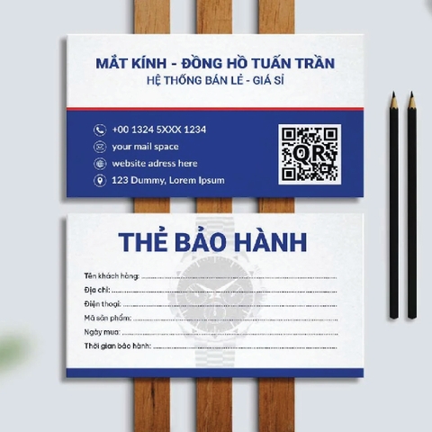 In thẻ bảo hành - Warranty paper card