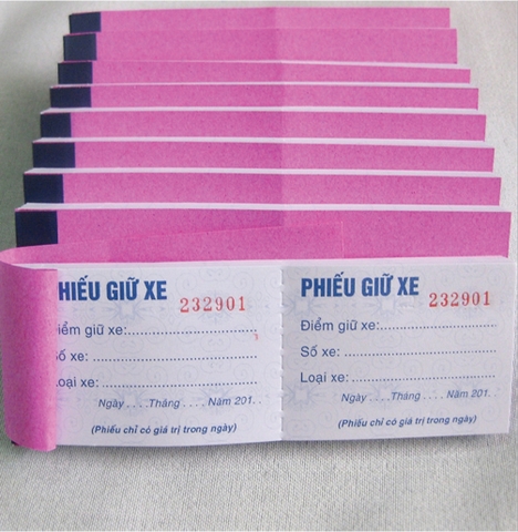In vé giữ xe - parking tickets
