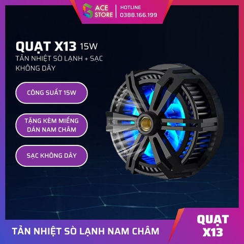 Quạt X13 | Quạt tản nhiệt sò lạnh có sạc không dây dành cho máy tính bảng ipad và điện thoại