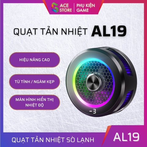 AL19 - Quạt Tản Nhiệt Sò Lạnh Từ Tính |  Màn Hình Hiển Thị Nhiệt Độ | Đèn LED RGB Gaming
