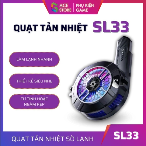 Quạt tản nhiệt từ tính SL33 công suất 10W | Dành cho điện thoại và máy tính bảng kèm ngàm kẹp