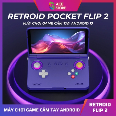 Retroid Pocket Flip 2 – Máy Chơi Game Cầm Tay Màn Gập, Chạy Android 13, Hỗ Trợ Game PS2/PC/Cloud