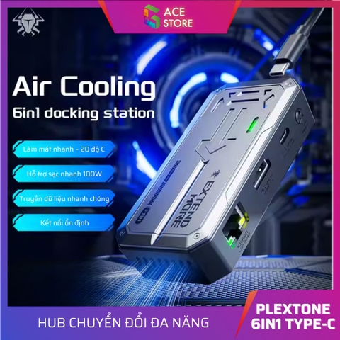 Plextone GS1 6 in 1 Type C – Hub chuyển đổi đa năng cho máy tính bảng, MacBook, laptop, điện thoại