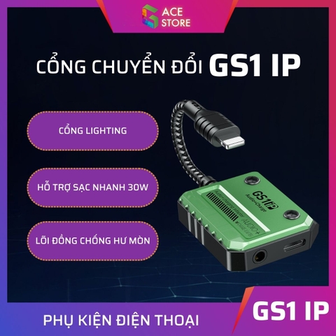 Plextone GS1 IP | Cáp chuyển đổi chia cổng sạc và tai nghe 3.5 / lightning dành cho IP hỗ trợ sạc nhanh 30W [Gace Store]
