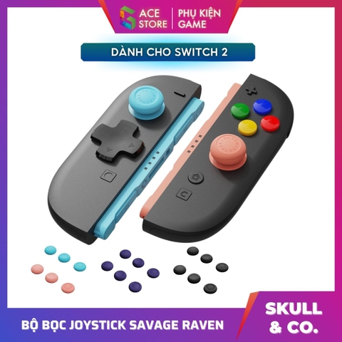 [Chính hãng] Bộ Bọc Núm Joystick Skull & Co. Savage Raven – Thế hệ 2 cho Switch 2