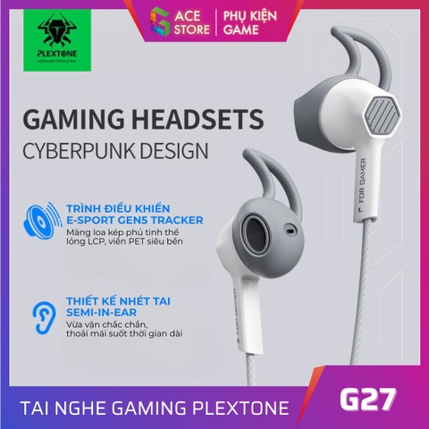Tai nghe chơi game Plextone G27 trang bị màn loa kép, dây chống đứt & chống rối