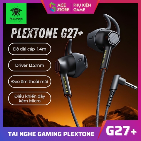 [Chính hãng] Tai Nghe Gaming Plextone G27 Plus – Mic Rõ, Âm Thanh Gaming | Jack 3.5mm / Adapter Type-C