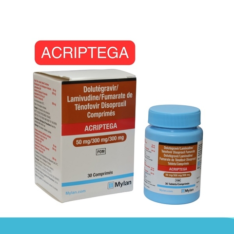 Thuốc Acriptega 50/300/300mg - Mylan hỗ trợ điều trị nhiễm virus HIV (30 viên)