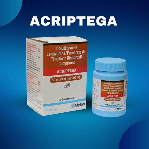 Thuốc Acriptega 50/300/300mg - Mylan hỗ trợ điều trị nhiễm virus HIV (30 viên)