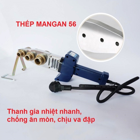 Máy hàn ống nhiệt Lan Jing, 3 đầu hàn ống PPR 20-25-32  công suất 800W (cá heo tím than dài)