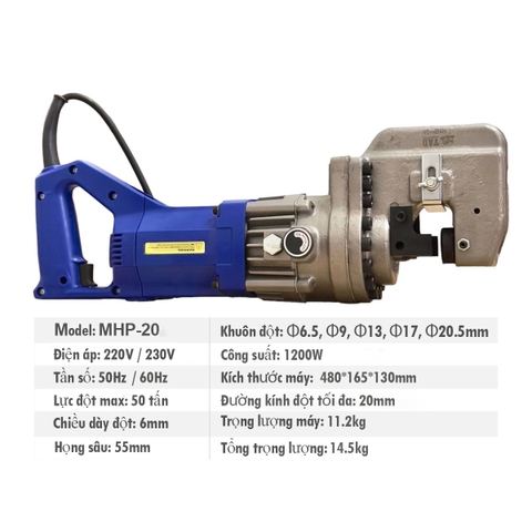 Máy đột lỗ thủy lực chạy điện MHP-20