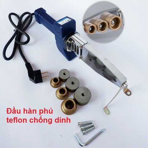 Máy hàn ống nhiệt Lan Jing, 3 đầu hàn ống PPR 20-25-32  công suất 800W (cá heo tím than dài)