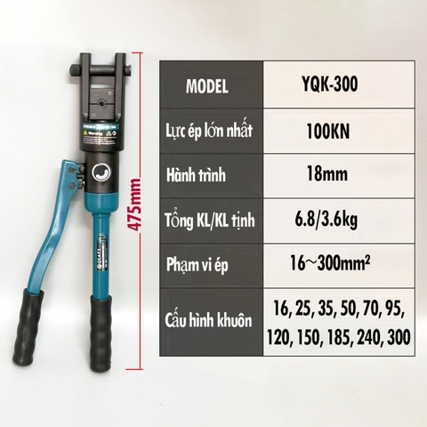 Kìm Bấm Ép Cos Thủy Lực QIATI CAO CẤP, Đa Năng
