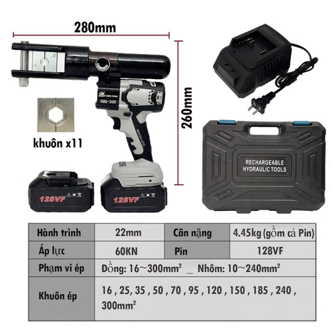 Máy ép cos thủy lực dùng pin TAD HMQ-300