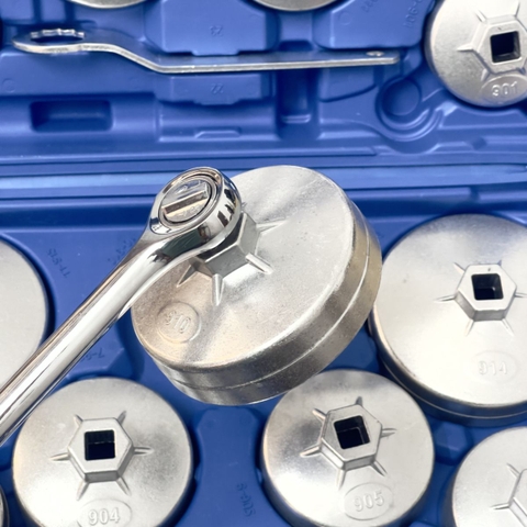 Vam tháo cốc lọc dầu 23pc - Với 21 size đầu mở lọc phù hợp với hầu hết các dòng xe ô tô