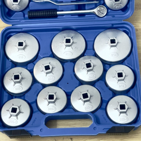 Vam tháo cốc lọc dầu 23pc - Với 21 size đầu mở lọc phù hợp với hầu hết các dòng xe ô tô
