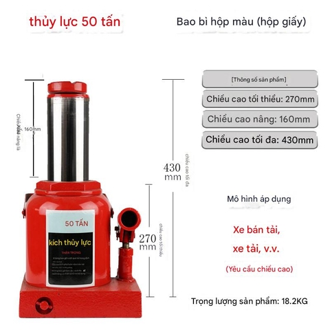 Con đội thủy lực tay 2-100 tấn