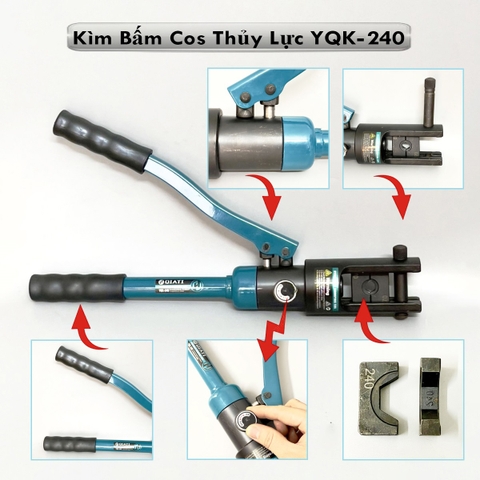 Kìm ép cos thủy lực 16-240mm2 QIATI YQK-240