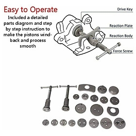 Bộ cảo ép thắng đĩa 2 chiều THUẬN NGHỊCH, bộ vam ép piston phanh 21 chi tiết chất lượng cao