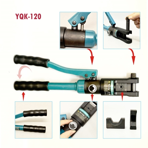 Kìm ép cos thủy lực 10-120mm2 QIATI YQK-120