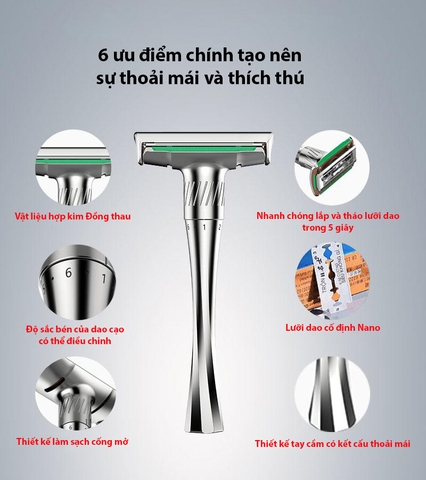 Dao cạo râu lưỡi lam Mingshi 2000SA