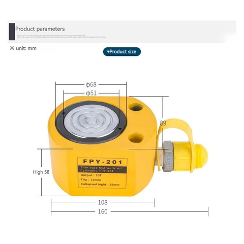 Kích 1 chiều thủy lực mỏng FPY-201
