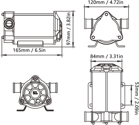 Bơm bơm nước đáy tầu thuyền DYB-30, điện 12V/24V/220V công suất 200W tôi đa 40 lít/1phút