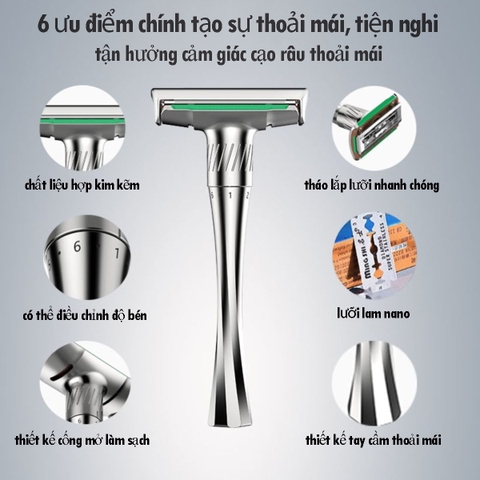 Bàn cạo râu cao cấp Ming Shi 2000SA kèm bao da bảo quản