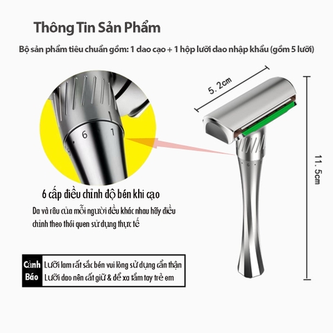 Bàn cạo râu cao cấp Ming Shi 2000SA kèm bao da bảo quản