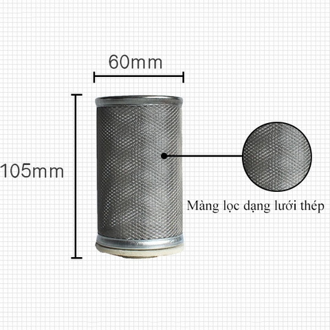 cốc lọc dầu diesel màng thép có thể tái sử dụng. zen 32mm