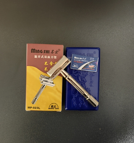 Bàn cạo râu cổ điển Ming shi 023L (hộp + lưỡi cạo)