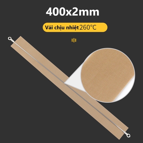 Dây gia nhiệt máy hàn miệng túi 400x2mm, đã bao gồm màng vải